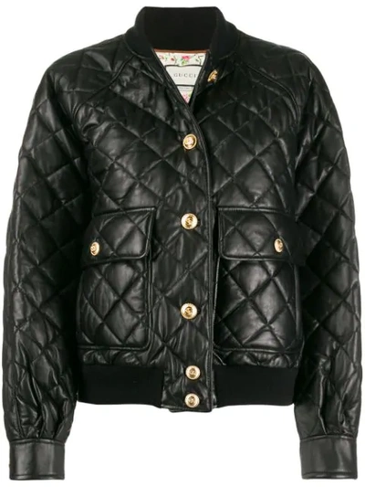 Gucci Quilted Bomber Jacket In Black