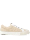 Adieu Textured Lace Up Sneakers In Neutrals