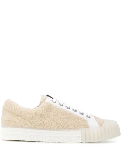 Adieu Textured Lace Up Sneakers In Neutrals