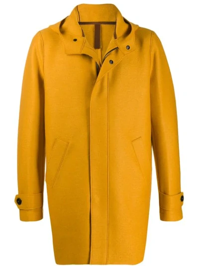 Harris Wharf London Hooded Parka Coat In Giallo Oro