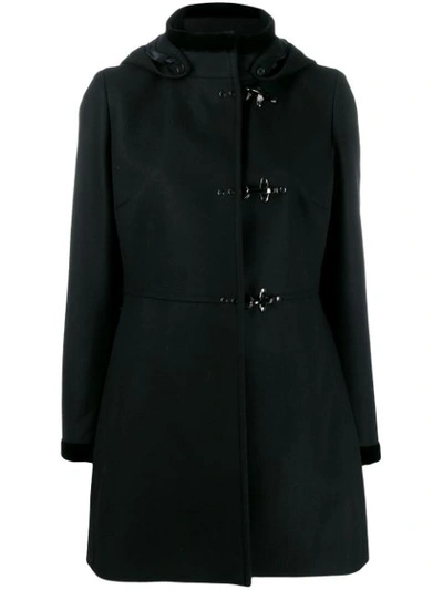 Fay High-neck Classic Duffle Coat In Black