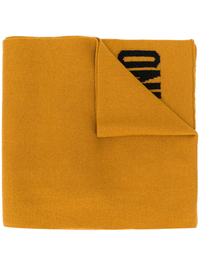 Moschino Intarsia-knit Scarf In Yellow