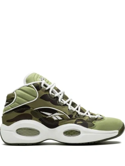 Reebok Question Mid Bape Sneakers In Green