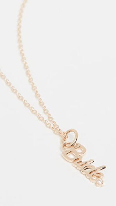 Alison Lou 14k Bride Charm Necklace In Yellow Gold