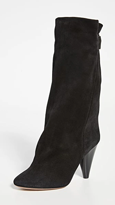 Isabel Marant Lakfee Wrinkled Boots In Black