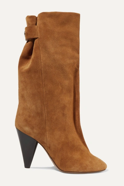 Isabel Marant Lakfee Wrinkled Boots In Light Brown