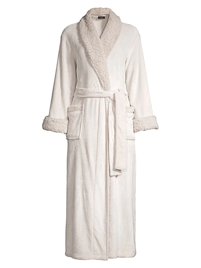 Natori Faux-shearling Sherpa Robe In Ecru