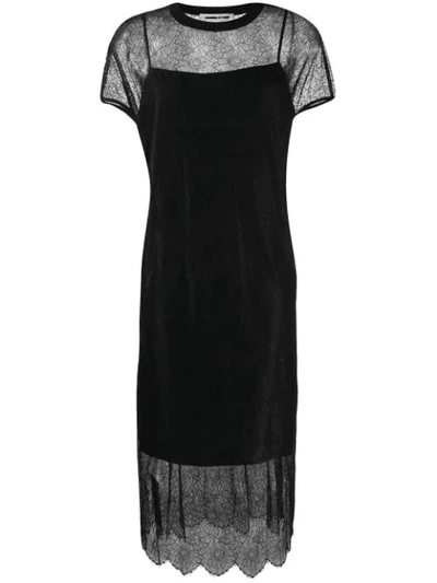 Mcq By Alexander Mcqueen Lace Slip Dress In Black