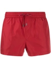 Dolce & Gabbana Drawstring Fitted Swim Shorts In Red