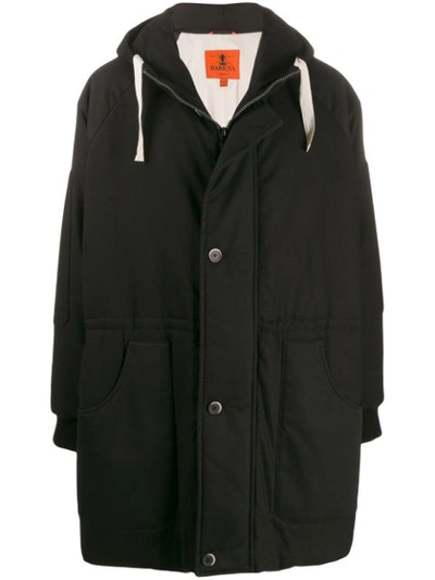 Barena Venezia Hooded Parka Coat In Black