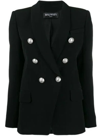 Balmain Fitted Buttoned Jacket In Black