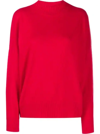 Allude Long Sleeve Knitted Jumper In Red