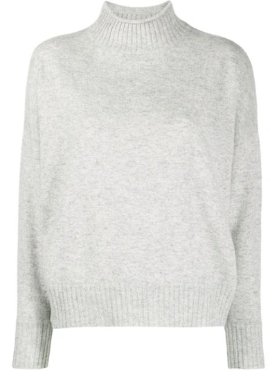 Allude Long Sleeve Knit Jumper In Grey