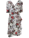 Isabel Marant Asymmetric Floral-print Dress In Neutrals