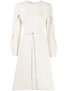 Stella Mccartney Long-sleeved Flared Dress In White