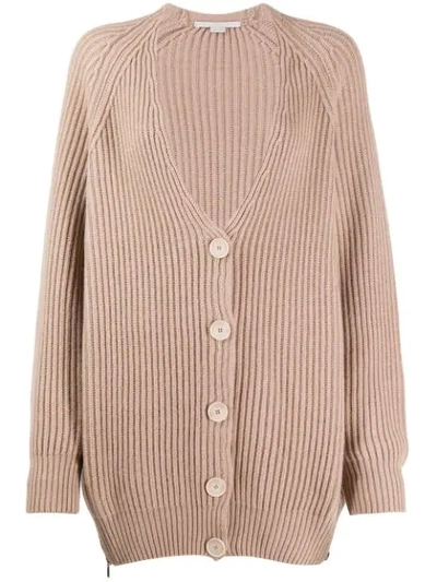 Stella Mccartney V-neck Cable Knit Ribbed Cardigan In 2600