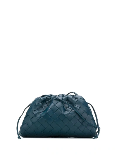Bottega Veneta The Mini Pouch Intrecciato Bag In Blue