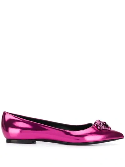 Versace Palazzo Ballerina Shoes In Pink