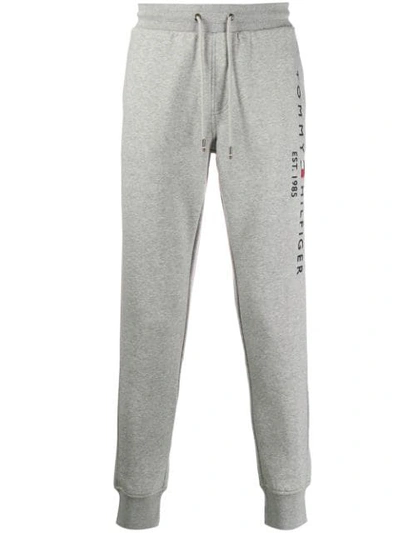 Tommy Hilfiger Embroidered Logo Track Pants In Grey