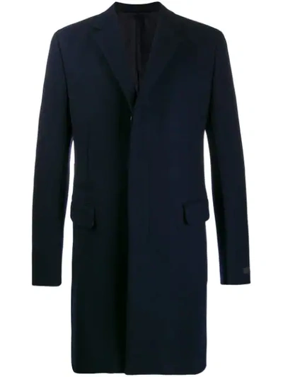 Prada Single-breasted Coat In Blue