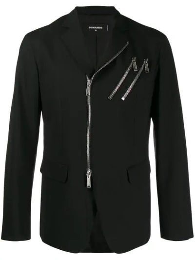 Dsquared2 Biker Blazer In Black