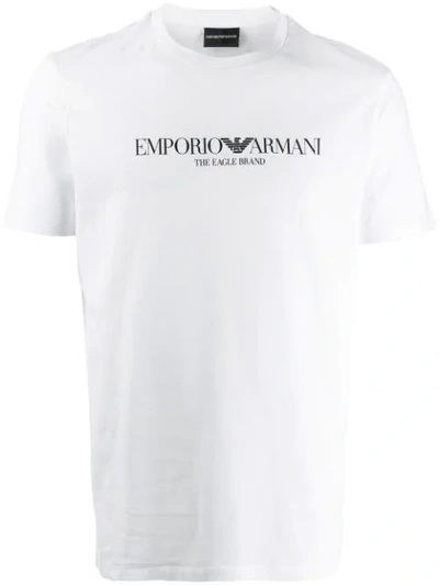 Emporio Armani Mens White Logo-print Cotton-jersey T-shirt Xxxl