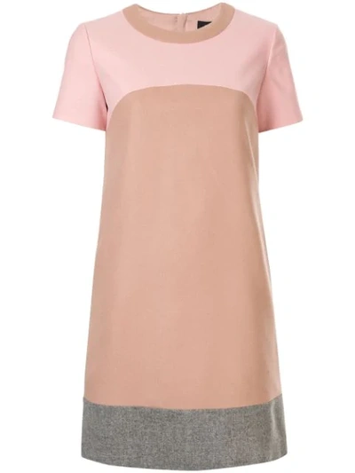 Paule Ka Colour Block Dress In Brown