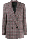 Isabel Marant Checked Double-breasted Blazer In Red