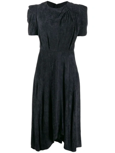 Isabel Marant Fanao Ruched Corduroy Dress In Black