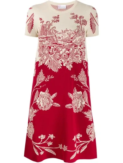 Red Valentino Red(v) Floral Print Short Dress
