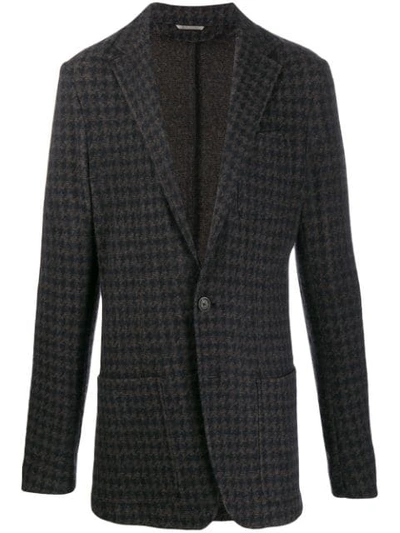 Canali Single-breasted Houndstooth Blazer In Grey