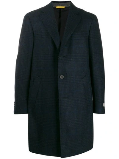 Canali Checked Single In Blue