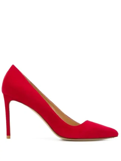 Francesco Russo Pointed Toe Pumps In Red