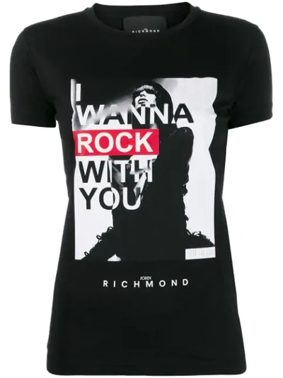 John Richmond 'rock With You' T-shirt In Black