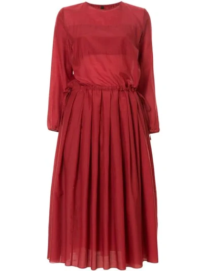 Sara Lanzi Pleated Detail Dress In Red