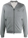 Moncler Stand-up Collar Zipped Sweatshirt In Grey