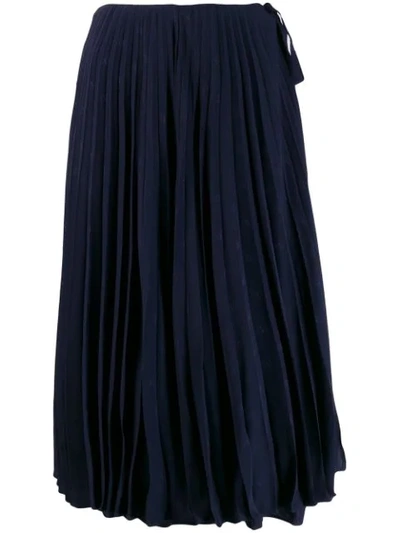 Valentino Mini Jacquard Vlogo Pleated Skirt In 598 Blu