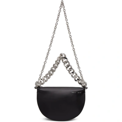 Kara Polished Leather Chain Shoulder Bag In Black