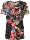 Alexander Mcqueen Patchwork Skull T-shirt In Blacknero