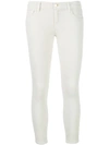 J Brand Cropped Mid-rise Skinny Jeans In Bianco