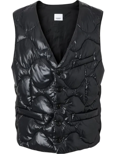 Burberry Cropped Puffer Waistcoat In Black