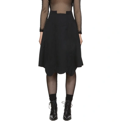 Comme Des Garçons Comme Des Garcons Black Wool Panelled Skirt