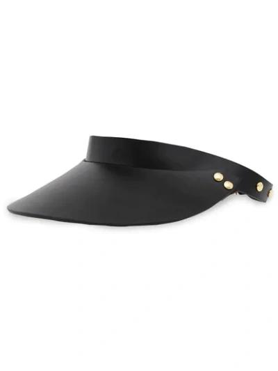 Burberry Studded Leather Visor In Black