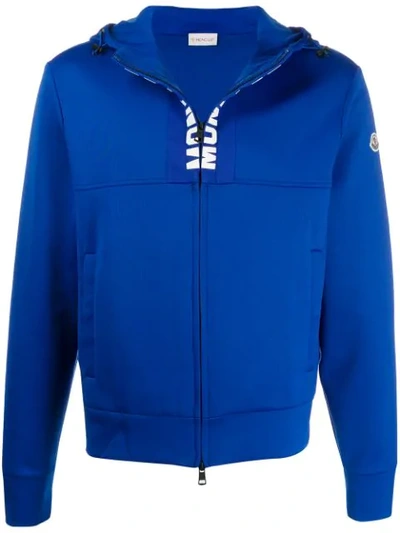 Moncler Zipped Bomber Jacket In 745 Blue