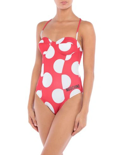 Moschino One-piece Swimsuits In Red