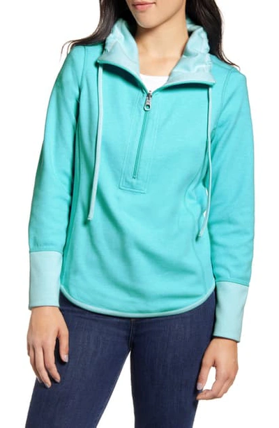 Tommy Bahama Sun Fade Half Zip Pullover In Clear Ocean