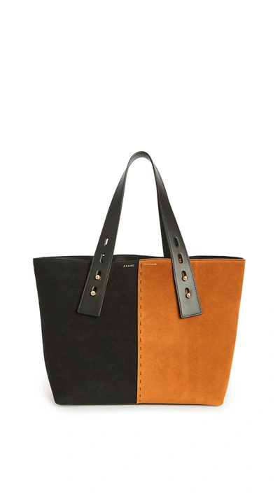 Frame Les Second Medium Tote In Whiskey Multi