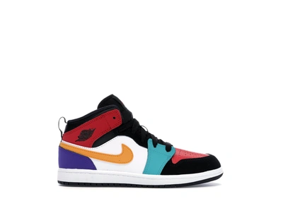 Pre-owned Jordan 1 Mid Bred Multi-color (ps) In White/university Red-black-turbo  Green | ModeSens