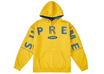 Pre-owned Supreme  Spread Logo Hooded Sweatshirt Mustard