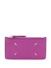 Maison Margiela Long Zipped Card Holder In Purple